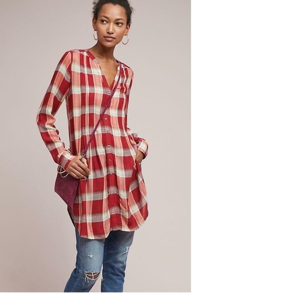 Anthropologie Tops - NWT Anthropologie Lucie Plaid Tunic